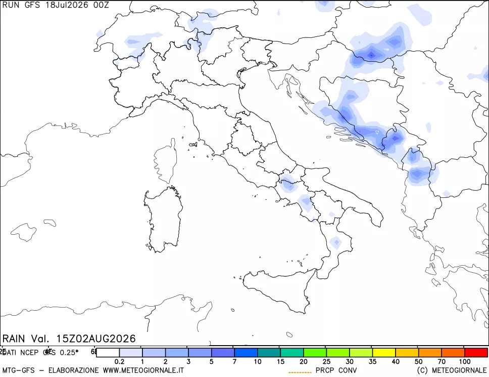 mappa Precipitazioni totali e convettive