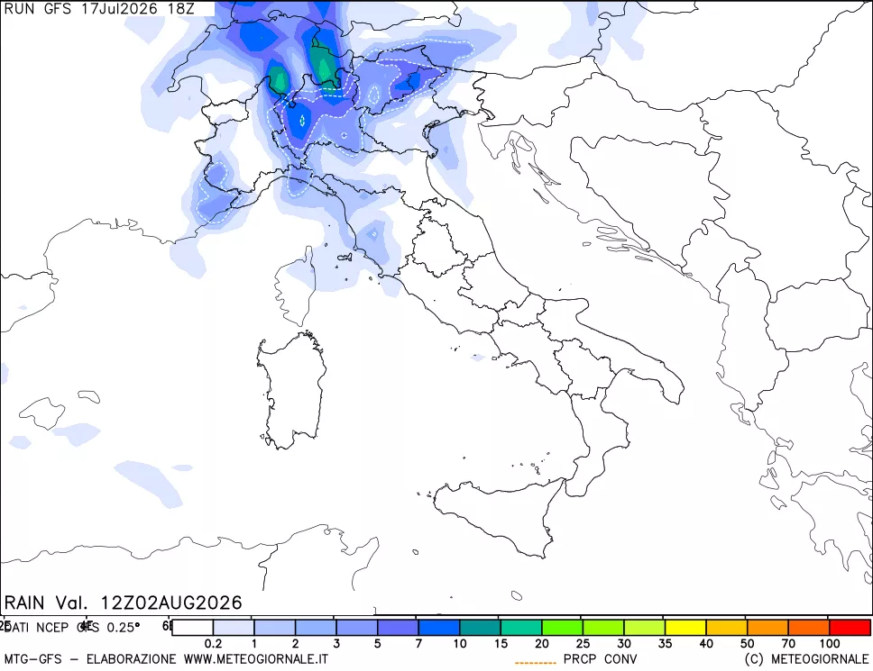 mappa Precipitazioni totali e convettive