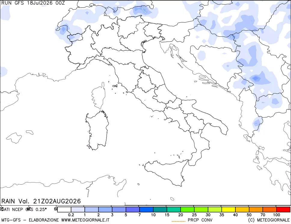 mappa Precipitazioni totali e convettive