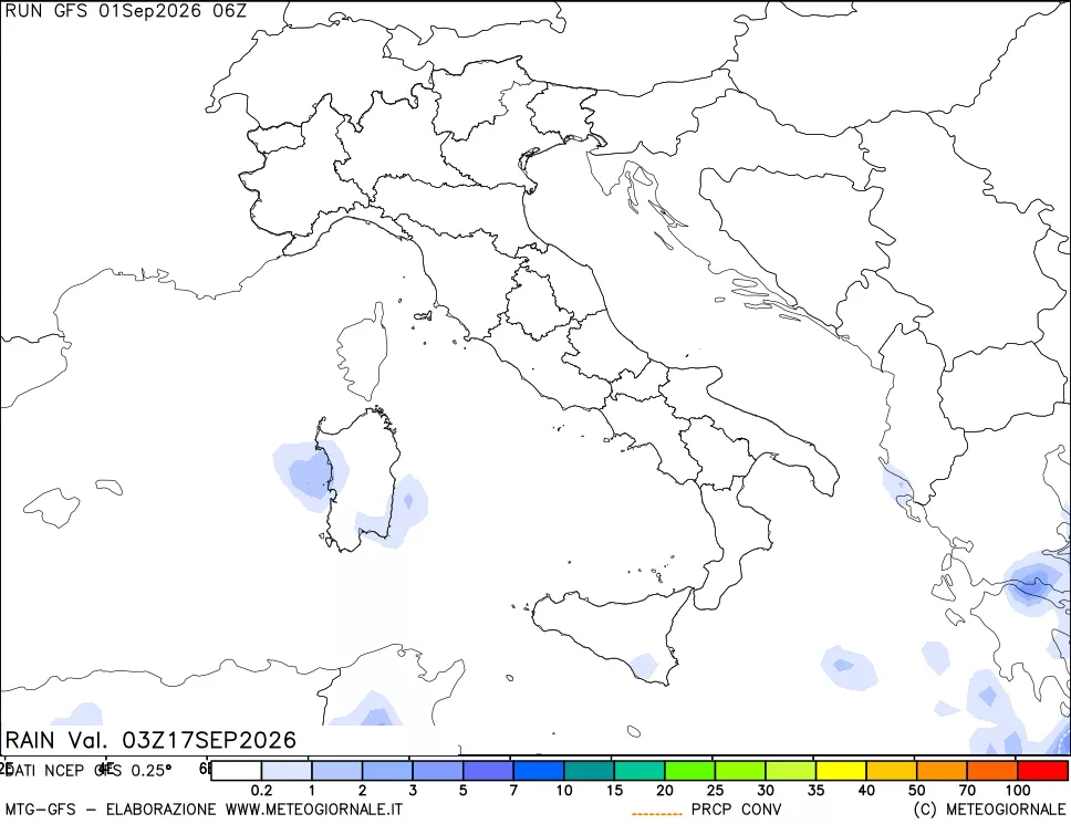 mappa Precipitazioni totali e convettive