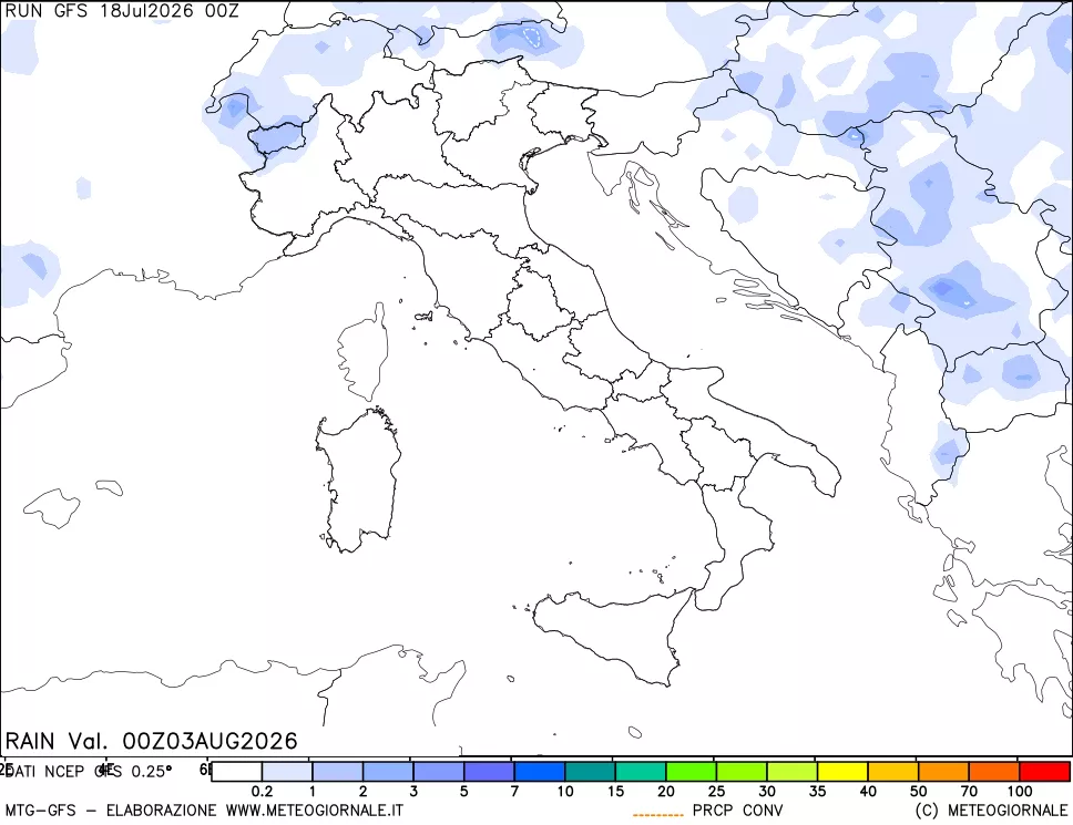 mappa Precipitazioni totali e convettive