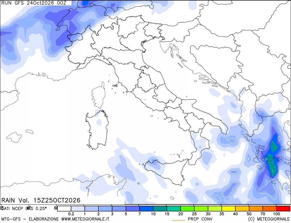 mappa Precipitazioni totali e convettive