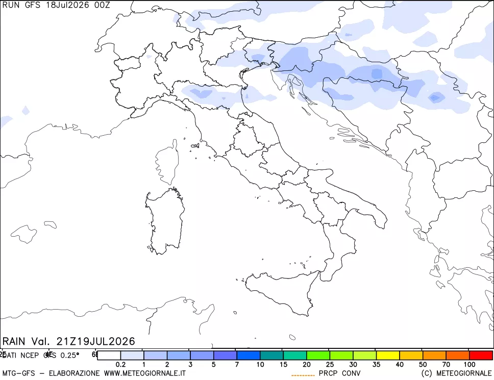 mappa Precipitazioni totali e convettive