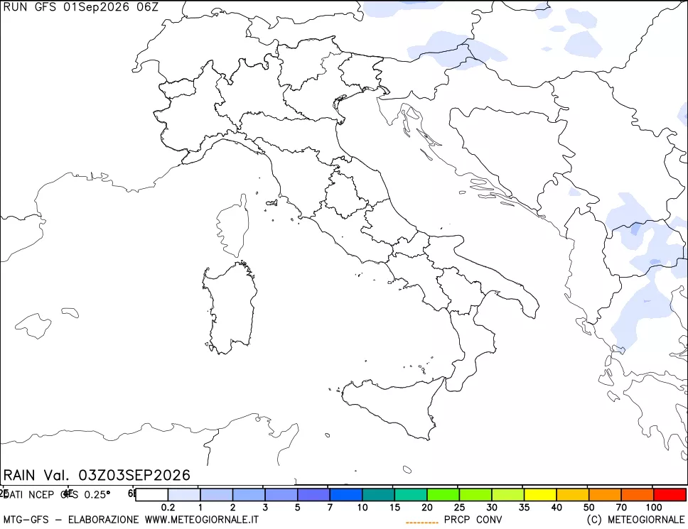 mappa Precipitazioni totali e convettive