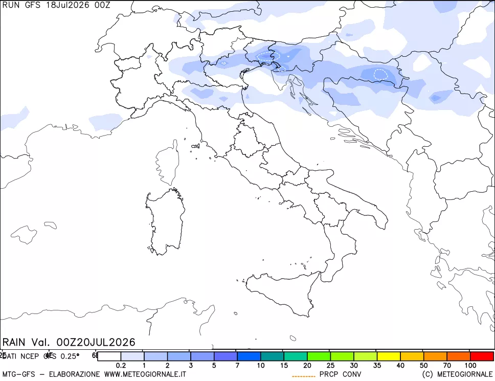 mappa Precipitazioni totali e convettive