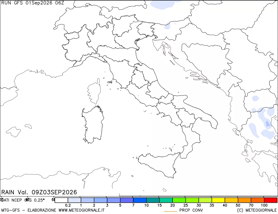 mappa Precipitazioni totali e convettive