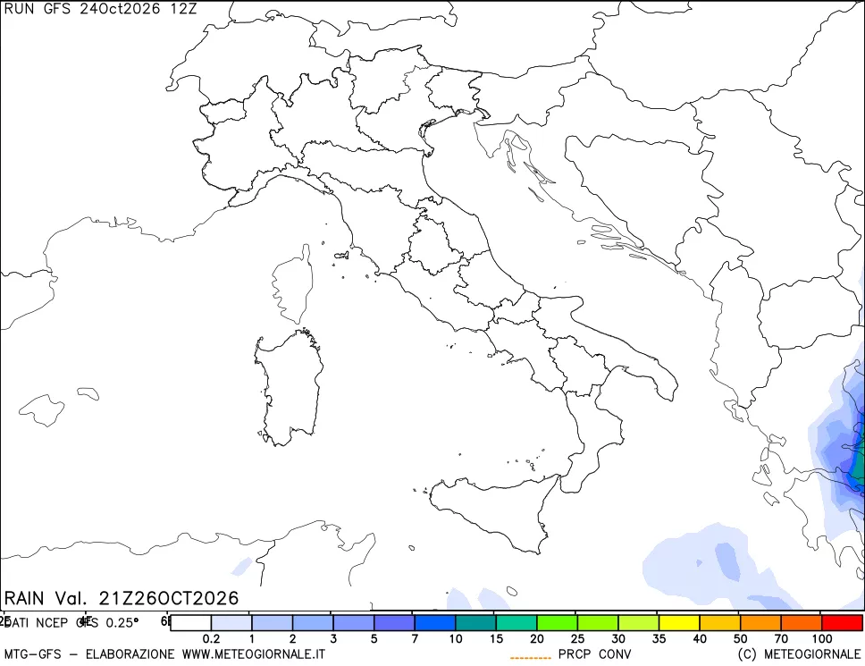 mappa Precipitazioni totali e convettive