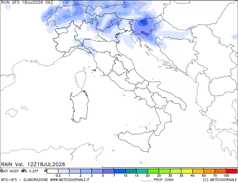 mappa Precipitazioni totali e convettive