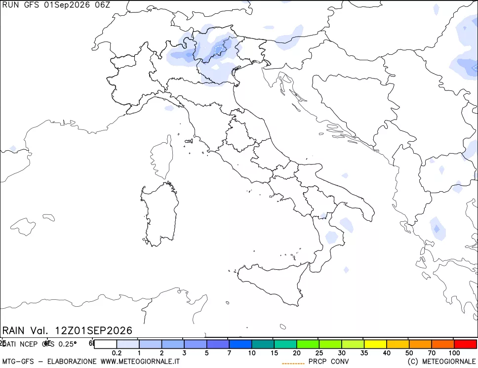 mappa Precipitazioni totali e convettive
