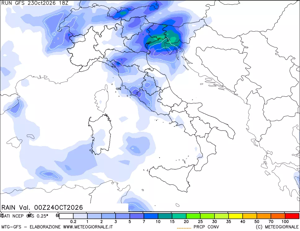 mappa Precipitazioni totali e convettive