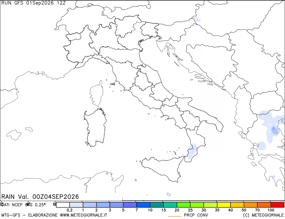 mappa Precipitazioni totali e convettive