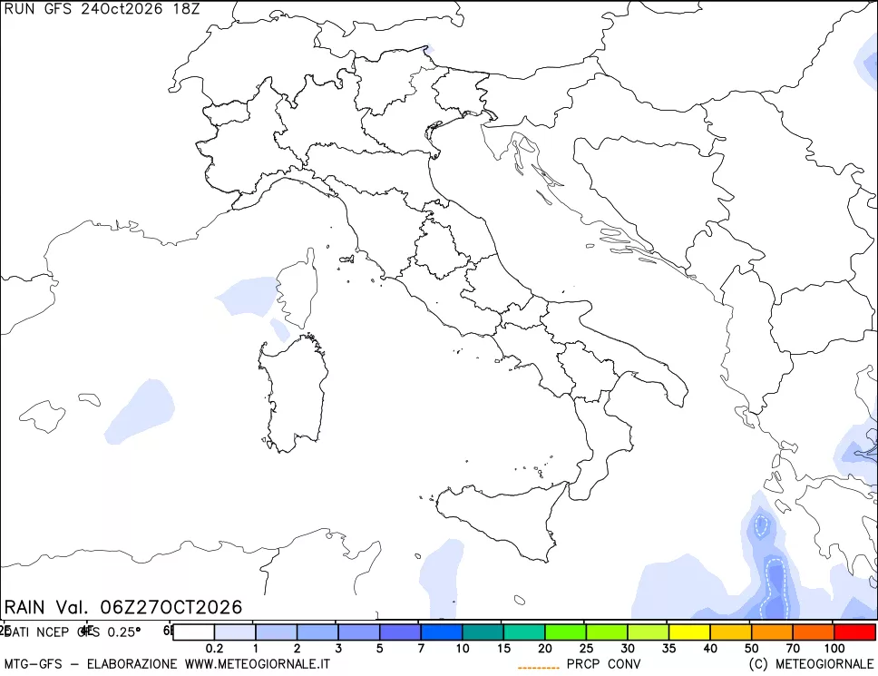 mappa Precipitazioni totali e convettive