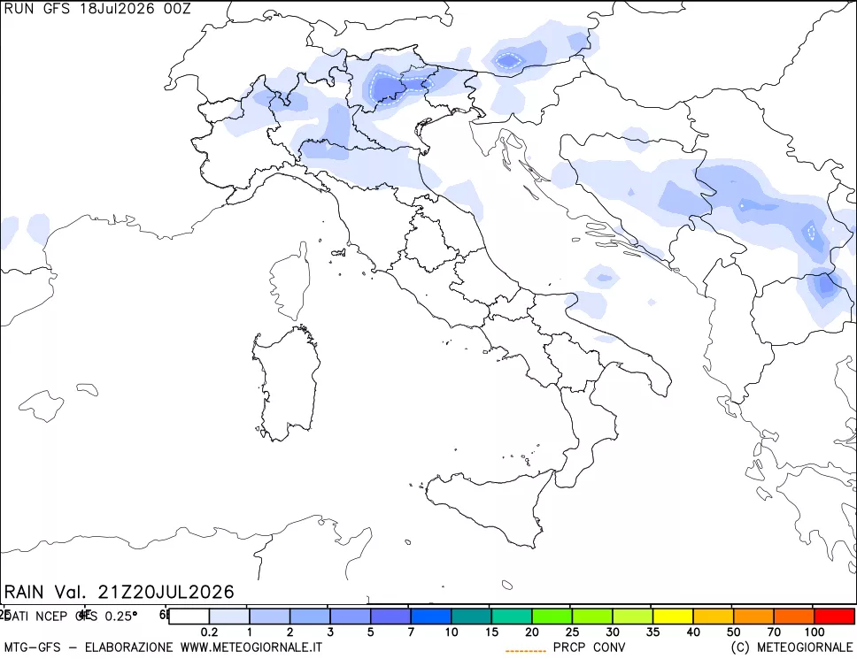 mappa Precipitazioni totali e convettive