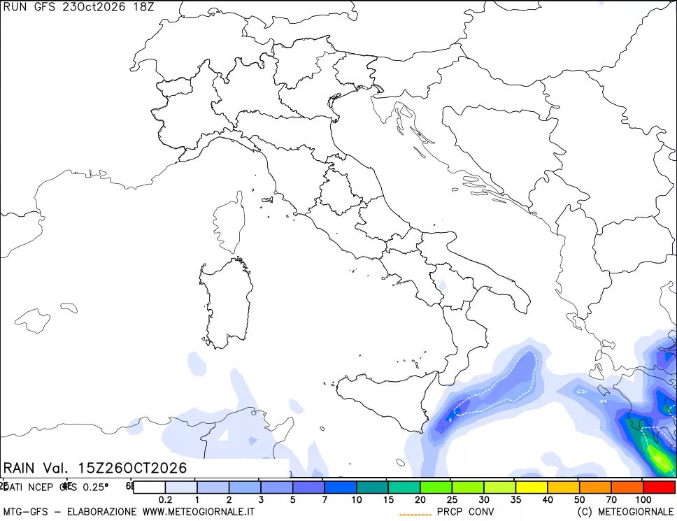 mappa Precipitazioni totali e convettive
