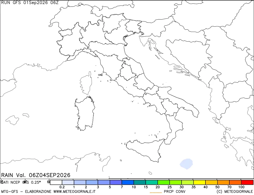 mappa Precipitazioni totali e convettive