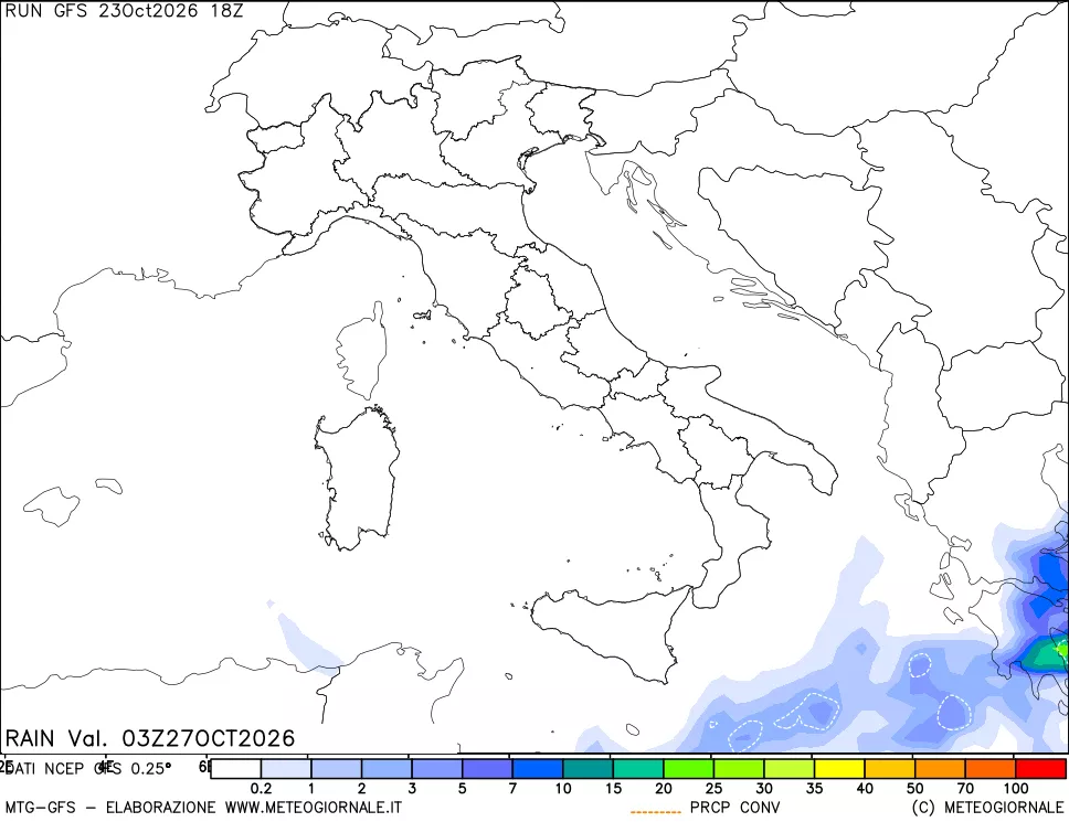 mappa Precipitazioni totali e convettive