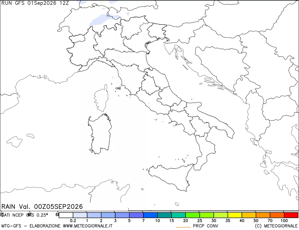 mappa Precipitazioni totali e convettive