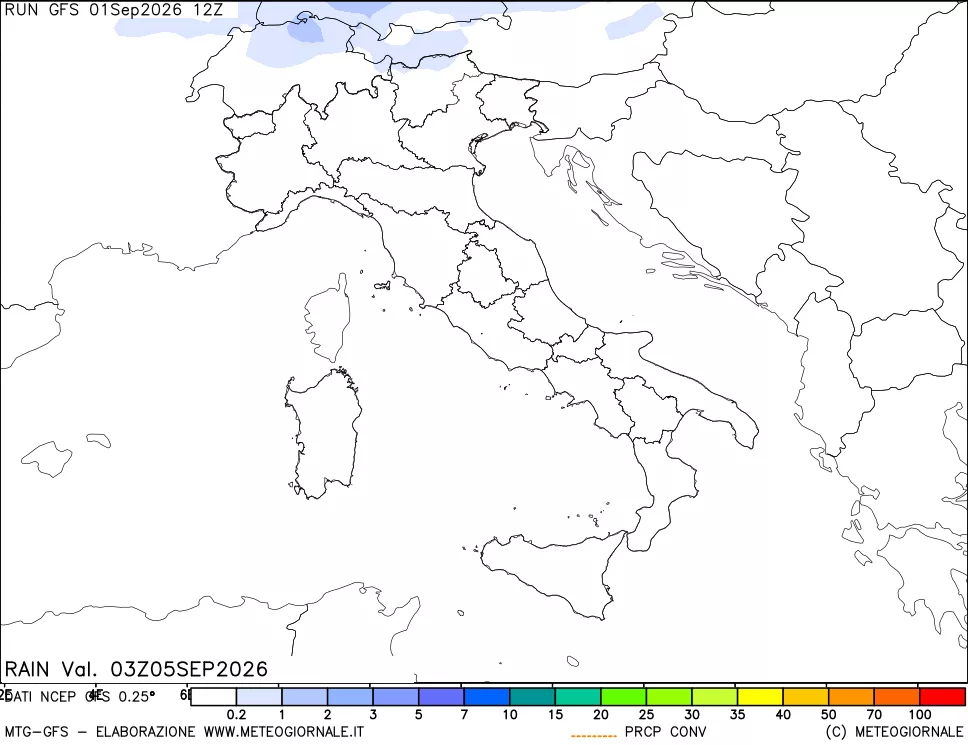 mappa Precipitazioni totali e convettive