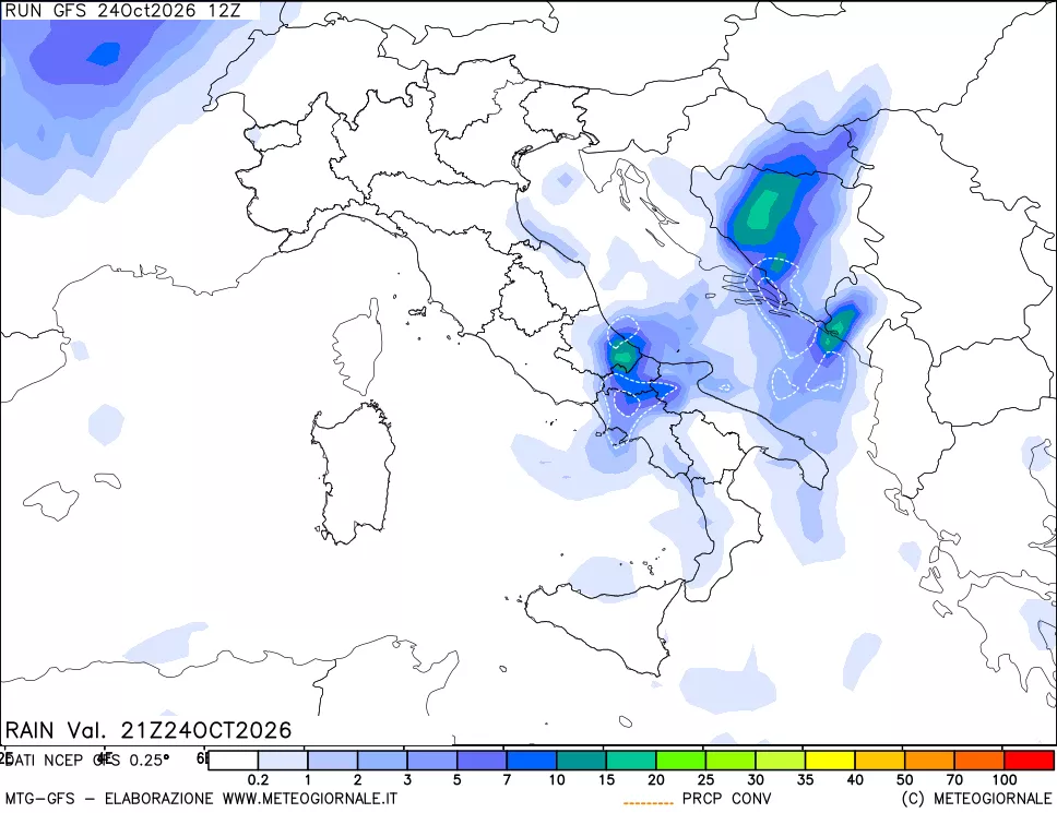 mappa Precipitazioni totali e convettive