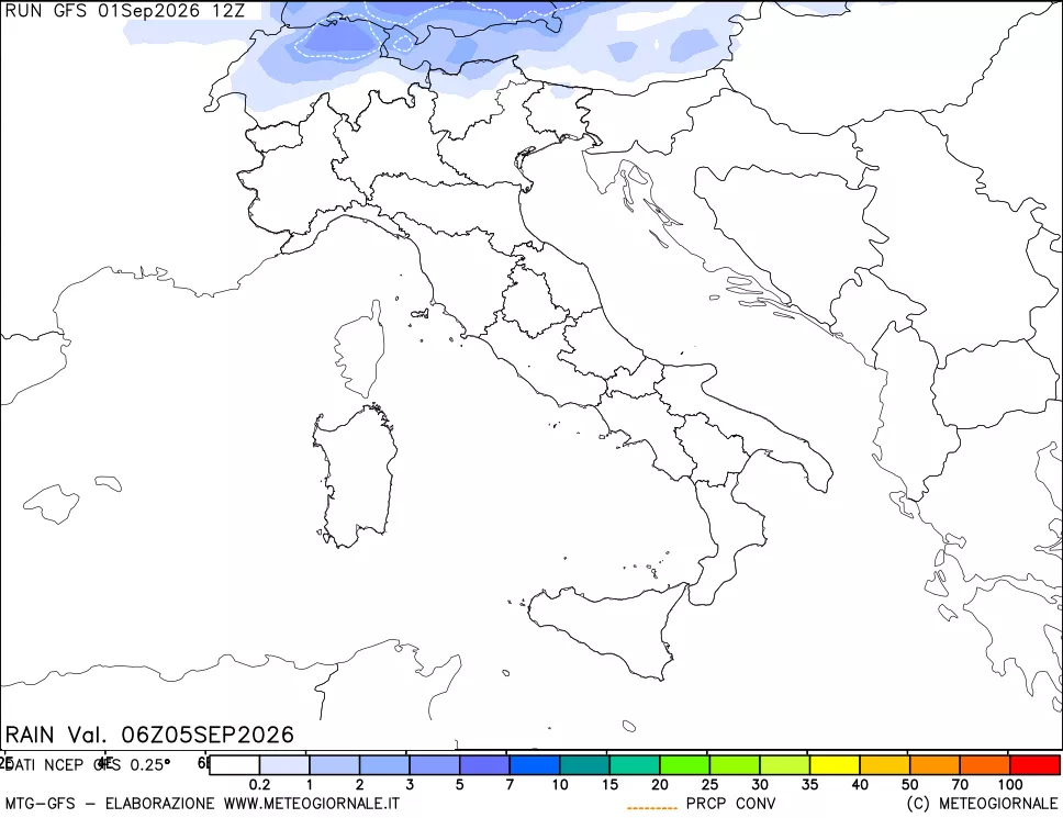 mappa Precipitazioni totali e convettive