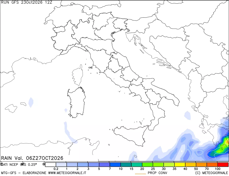 mappa Precipitazioni totali e convettive