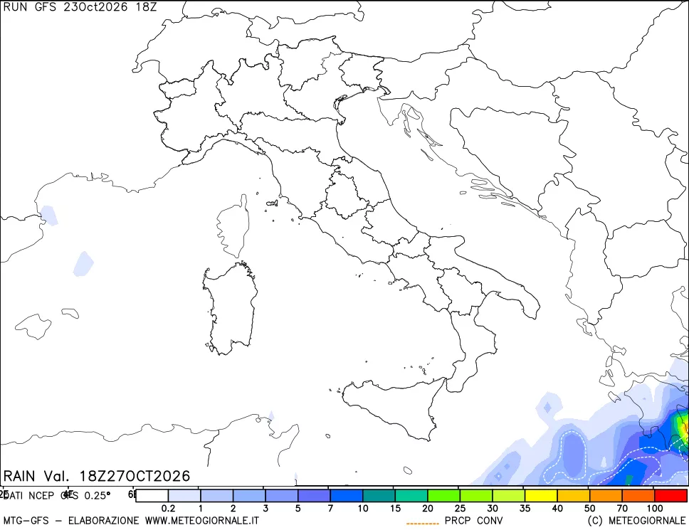 mappa Precipitazioni totali e convettive