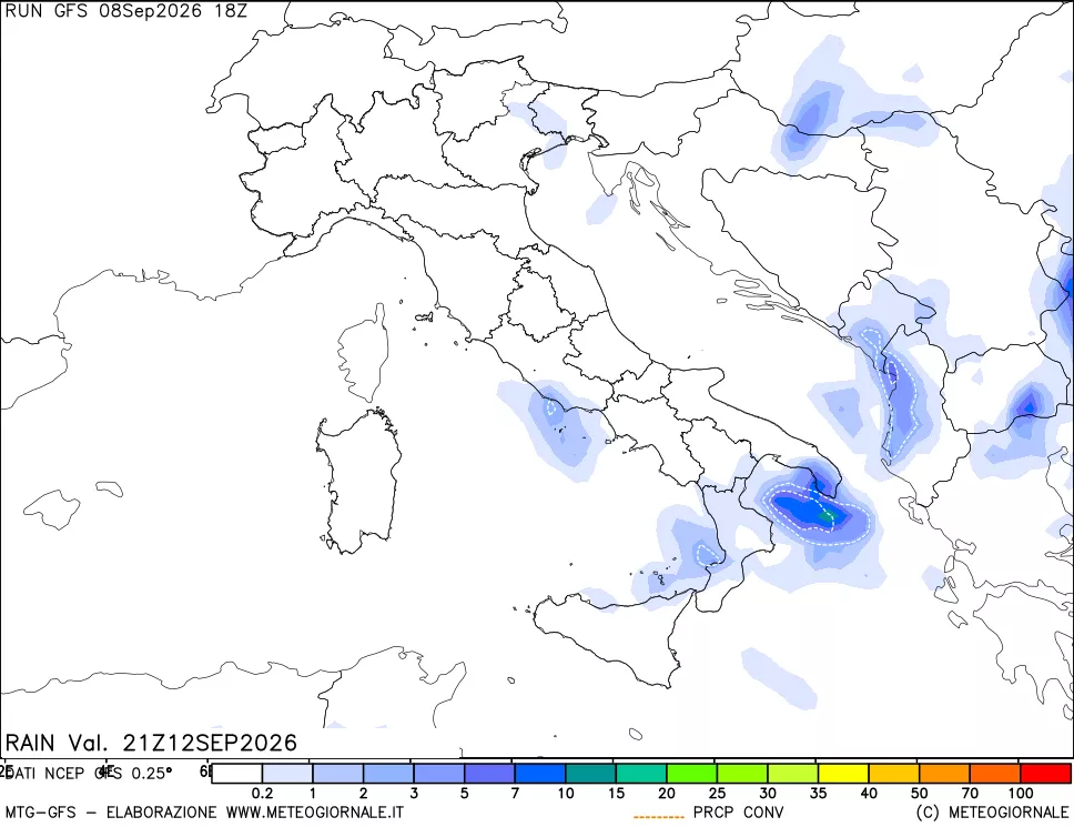 mappa Precipitazioni totali e convettive