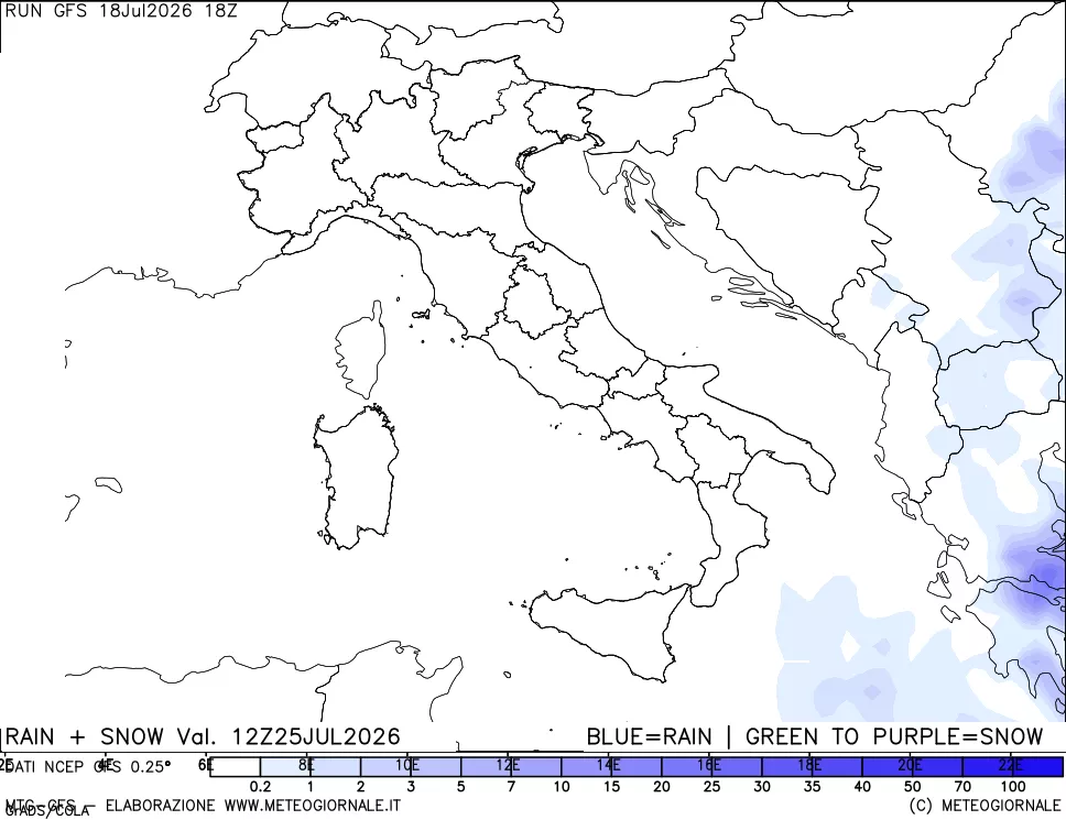 mappa Precipitazioni totali e nevose