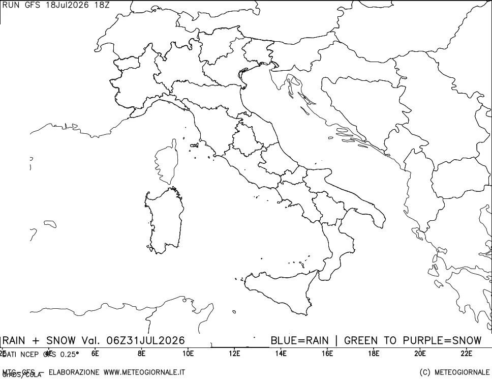mappa Precipitazioni totali e nevose