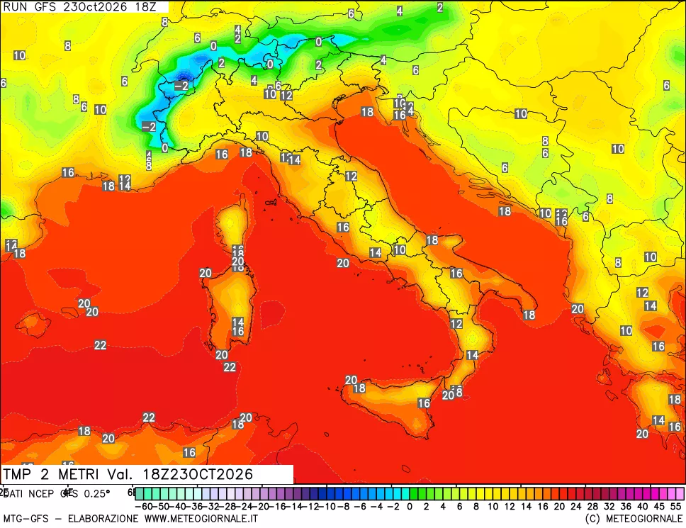 mappa Temp 2 metri