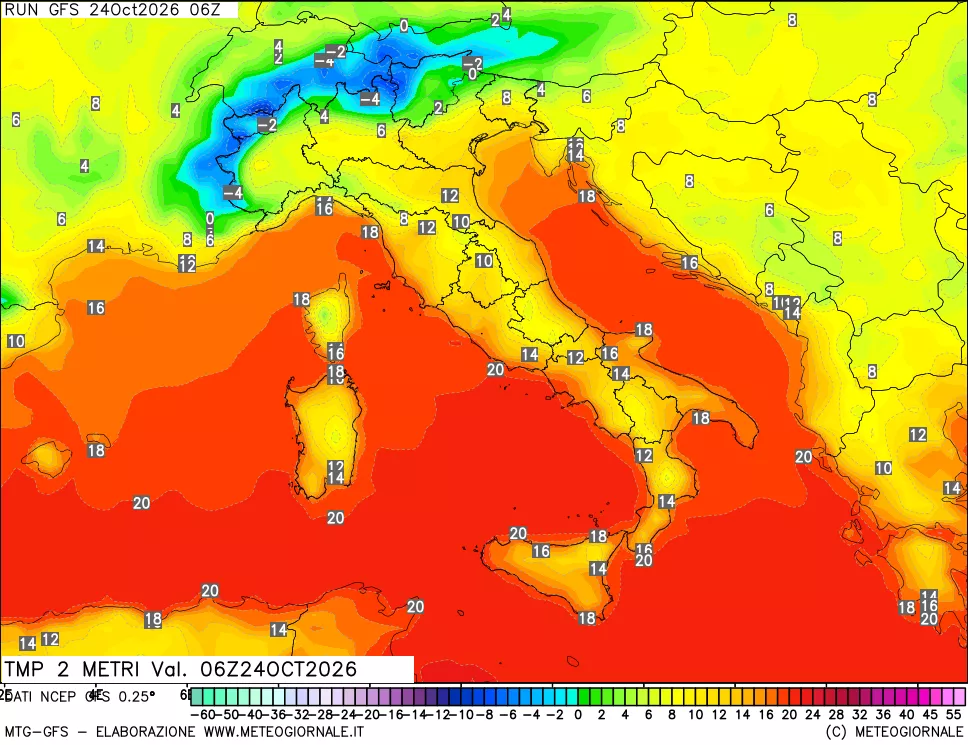 mappa Temp 2 metri
