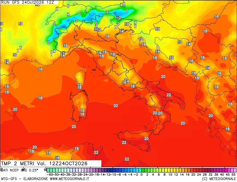 mappa Temp 2 metri