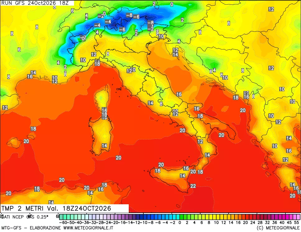 mappa Temp 2 metri