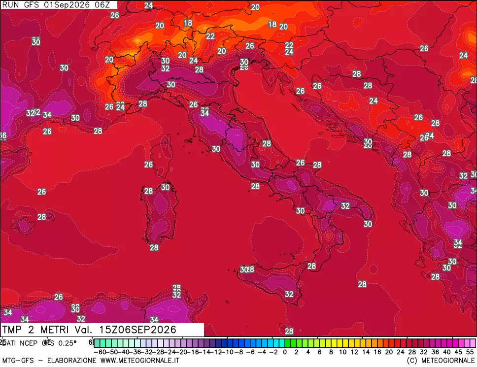 mappa Temp 2 metri