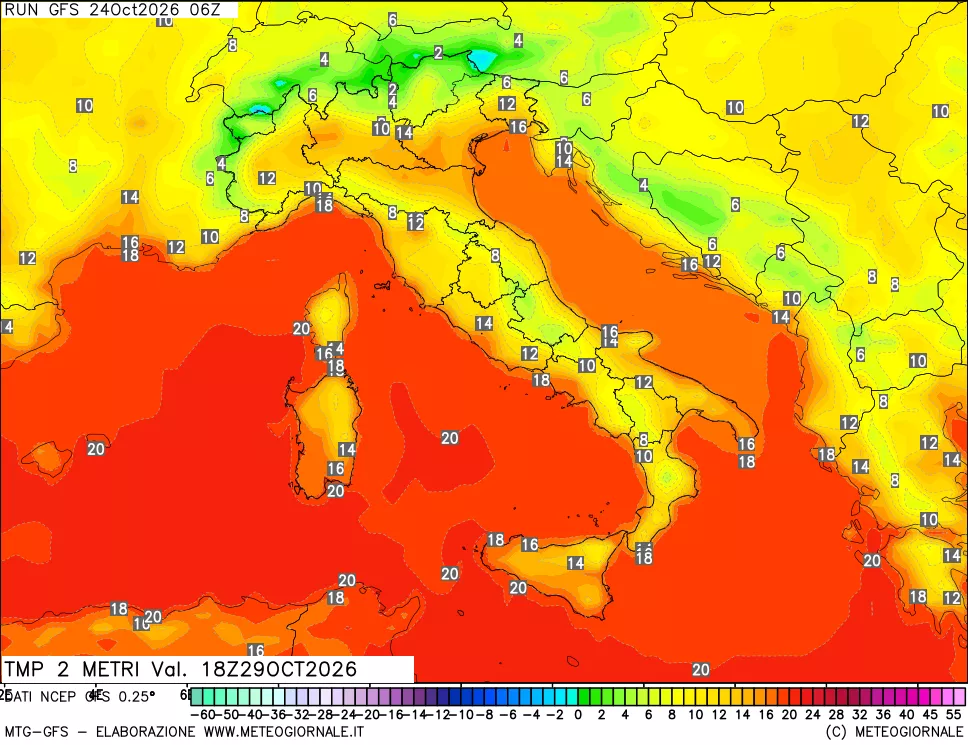 mappa Temp 2 metri