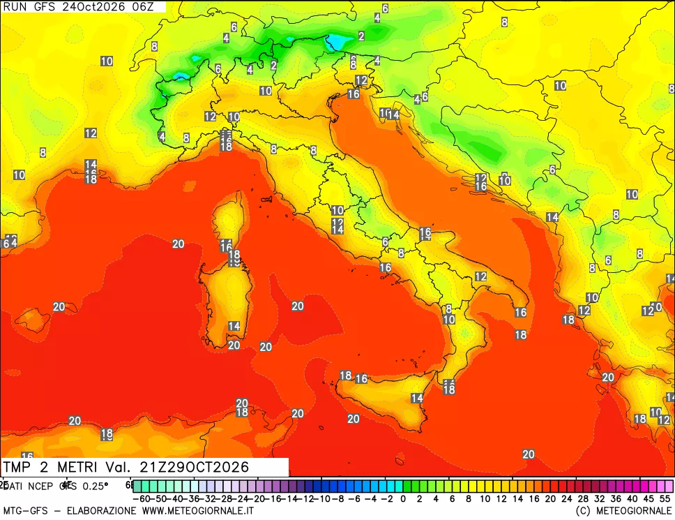 mappa Temp 2 metri