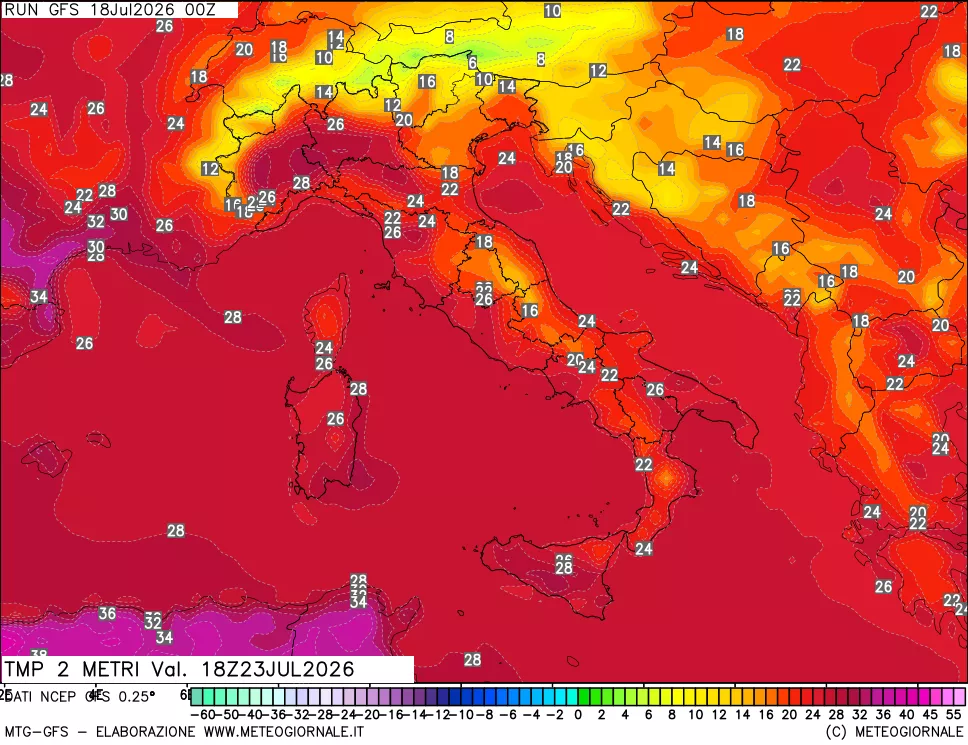 mappa Temp 2 metri