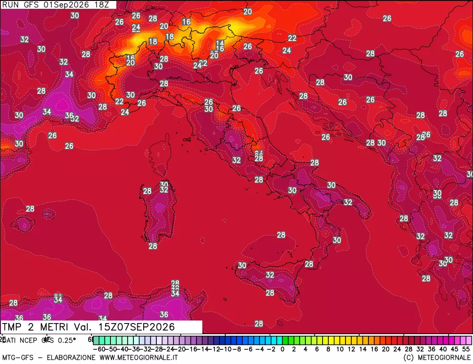 mappa Temp 2 metri