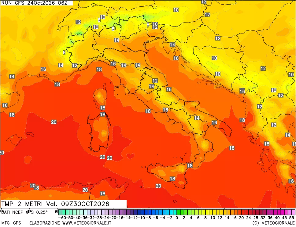mappa Temp 2 metri