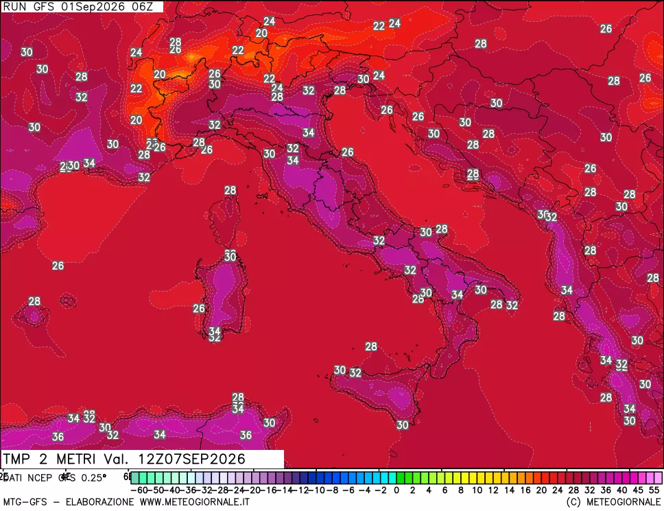 mappa Temp 2 metri