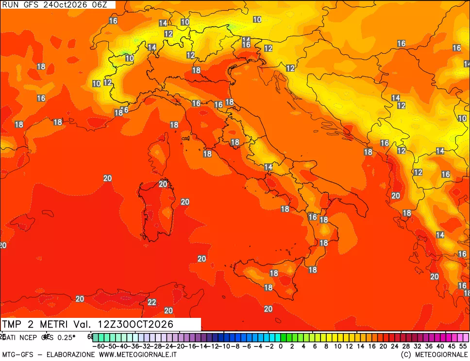 mappa Temp 2 metri