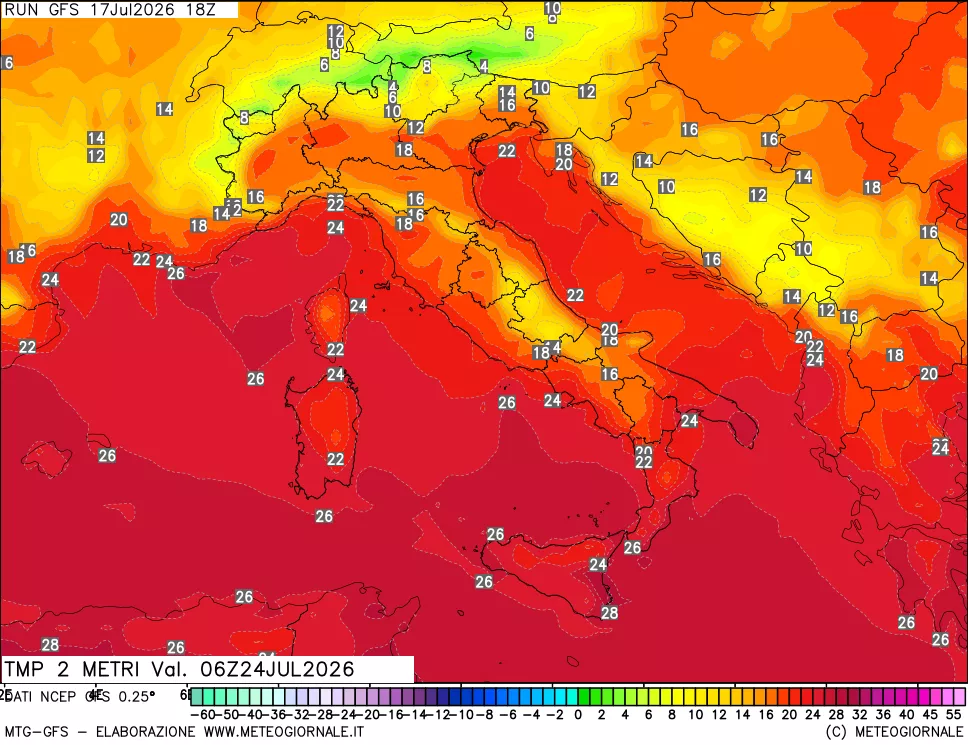 mappa Temp 2 metri