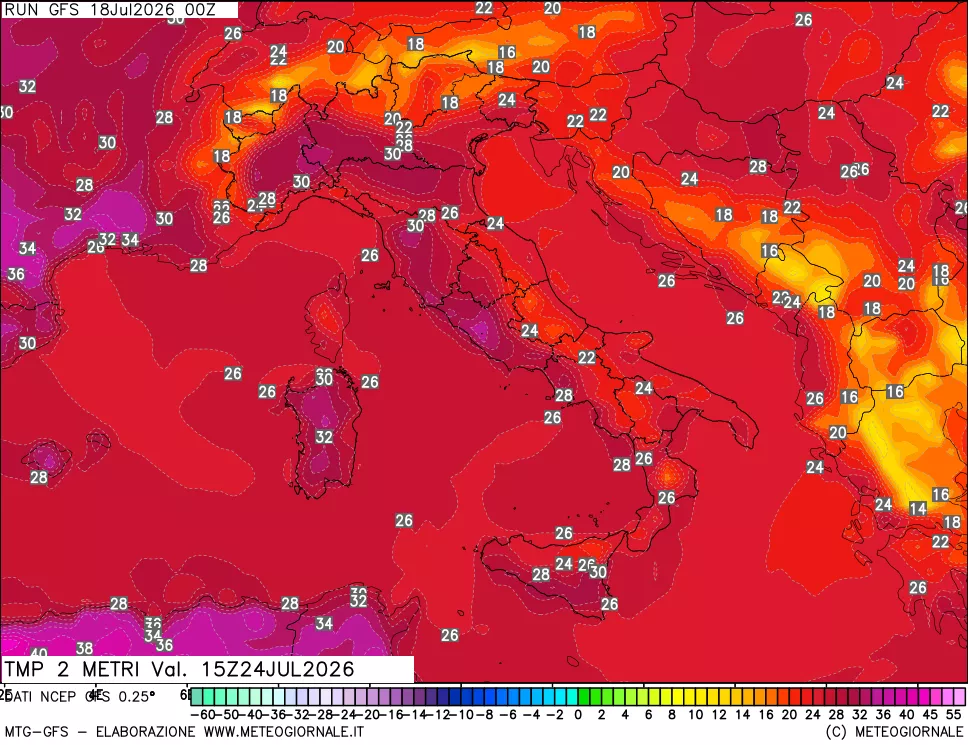 mappa Temp 2 metri