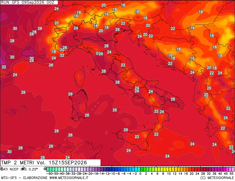 mappa Temp 2 metri