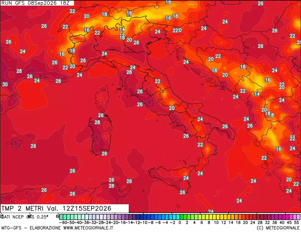 mappa Temp 2 metri