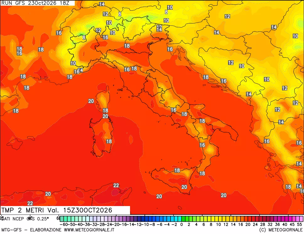 mappa Temp 2 metri