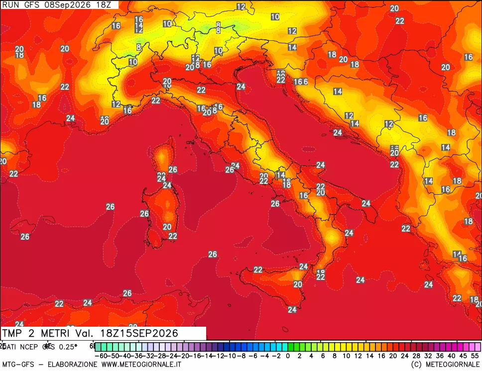 mappa Temp 2 metri