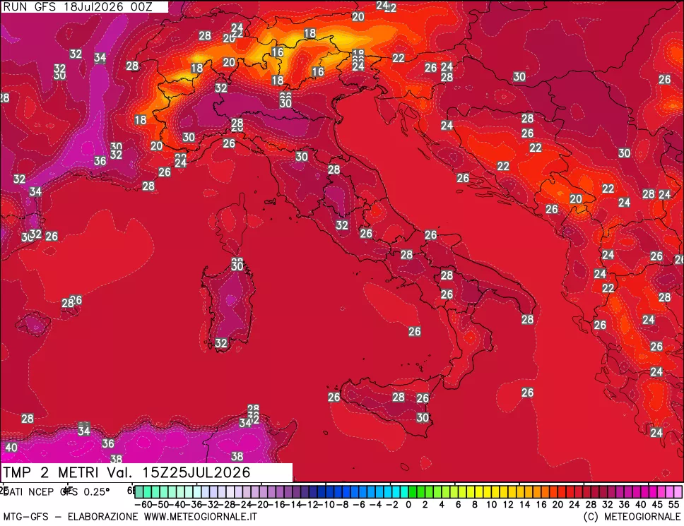 mappa Temp 2 metri
