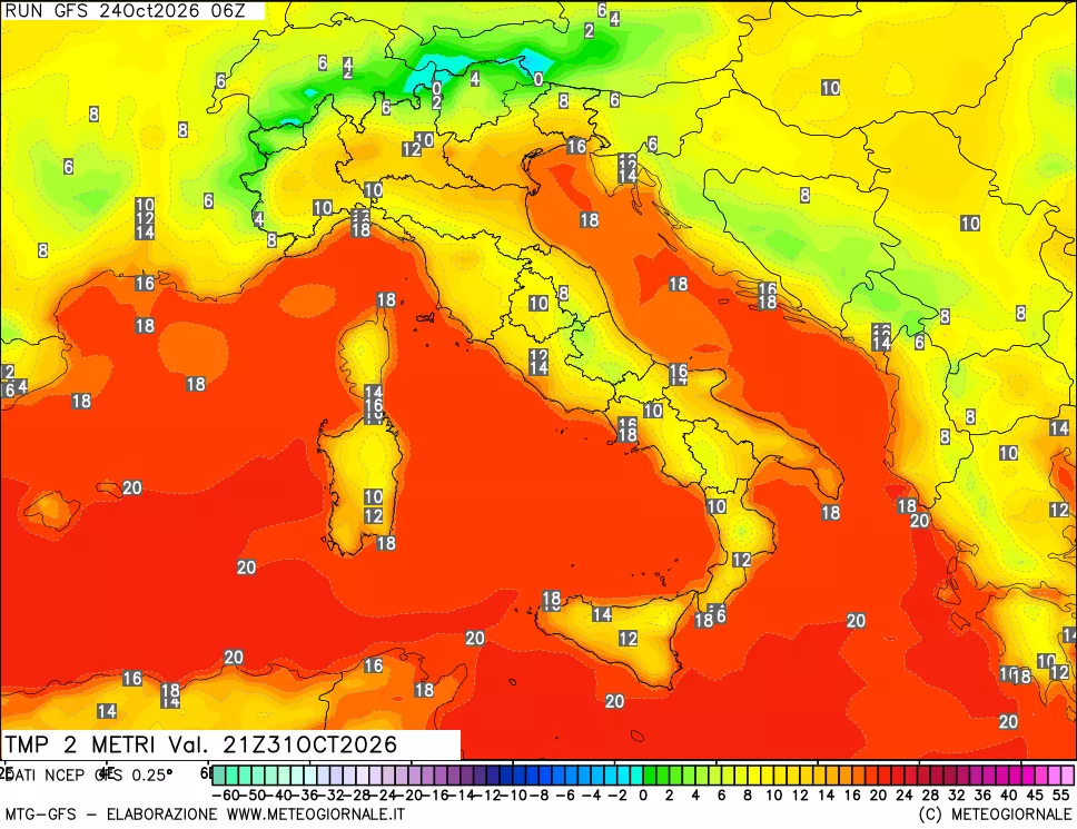 mappa Temp 2 metri