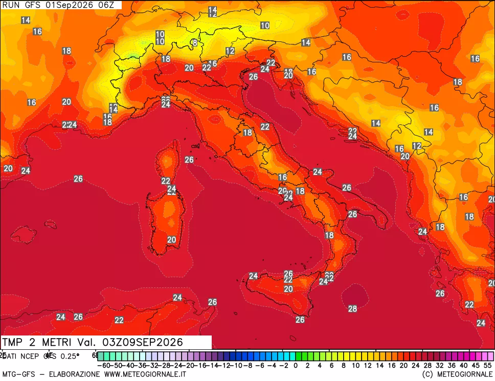 mappa Temp 2 metri